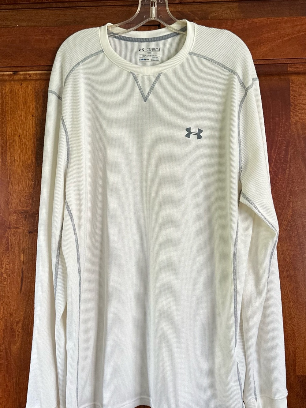 Under Armour Men’s White Long-Sleeve Waffle-Knit Performance Tee